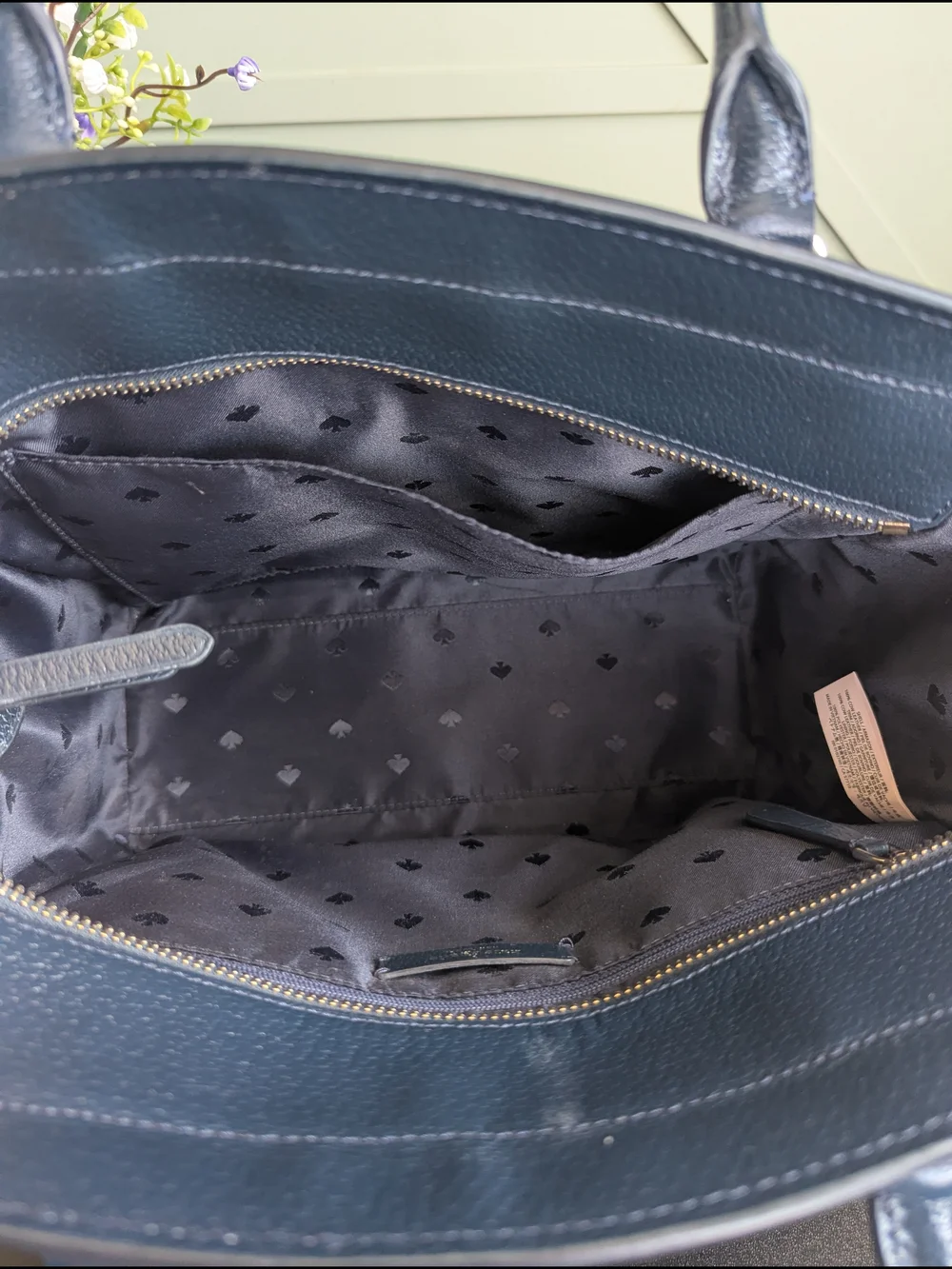 Kate Spade Blue Pebble Leather Satchel